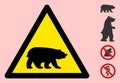 Vector Bear Warning Triangle Sign Icon