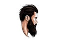 Vector Beard Odyssey: Custom Logo Set Royalty Free Stock Photo