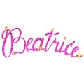 Beatrice name lettering tinsels