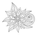 Vector Beautiful Abstract Monochrome Floral Composition Royalty Free Stock Photo