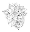 Vector Beautiful Abstract Monochrome Floral Composition Royalty Free Stock Photo