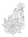 Vector Beautiful Abstract Monochrome Floral Composition Royalty Free Stock Photo