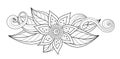 Vector Beautiful Abstract Monochrome Floral Composition Royalty Free Stock Photo