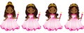 Vector Beautiful African American Princesses with Various Hairstyles Royalty Free Stock Photo