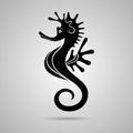 Vector Beautiful Black Seahorses