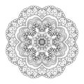 Vector Beautiful Deco Monochrome Contour Mandala