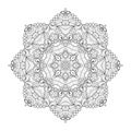 Vector Beautiful Deco Monochrome Contour Mandala