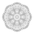 Vector Beautiful Deco Monochrome Contour Mandala