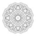 Vector Beautiful Deco Monochrome Contour Mandala