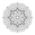 Vector Beautiful Deco Monochrome Contour Mandala