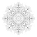 Vector Beautiful Deco Monochrome Contour Mandala