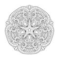 Vector Beautiful Deco Monochrome Contour Star, Patterned Design Element