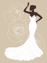 Vector beautiful elegant bride silhouette