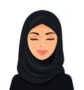 Vector - Beautiful face of arabic muslim woman, vector illustration Royalty Free Stock Photo