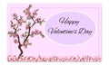 Vector beautiful flower card Happy Valentine`s Day
