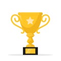 Vector beautiful golden trophy cups Royalty Free Stock Photo