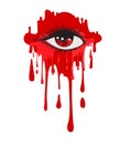 Vector beautiful illustration with a blood crying eye