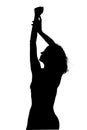vector Beautiful and mysterious young woman body expression silhouette black and white vector image Fashion beauty on transparent