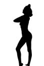 vector Beautiful and mysterious young woman body expression silhouette black and white vector image Fashion beauty on transparent