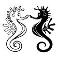 Vector Beautiful Seahorses