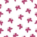 Vector beautiful seamless pattern on white background with pink Royalty Free Stock Photo