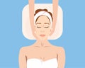 Vector of a beautiful woman getting a face massage