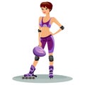 Beautiful young roller skater vector design illustration Royalty Free Stock Photo