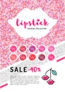 Vector beauty flyer A4 Makeup and lipstick poster Cosmetics