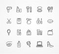 Vector beauty outline icon set