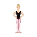 Vector beauty white blonde ballerina, dance pose