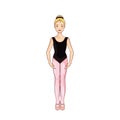 Vector beauty white blonde ballerina, dance pose