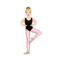 Vector beauty white blonde ballerina, dance pose