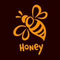 Vector bee icon. Pretty bee. Vector logo image.