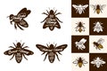 Honey logo and bee icons Royalty Free Stock Photo