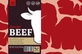 Vector beef label design concept