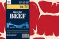 Vector beef label design concept