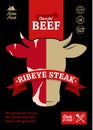 Vector beef packaging design concept