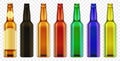 Vector Beer bottle color glass . Packaging mockup with realistic bottles set. Royalty Free Stock Photo