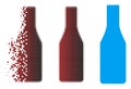 Destructed Pixel Halftone Beer Bottle Icon Royalty Free Stock Photo