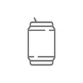 Vector beer can, tin, garbage line icon.