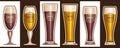 Vector Beer Glasses Set Royalty Free Stock Photo