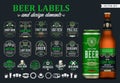 Vector beer labels, badges, icons and design elements Royalty Free Stock Photo