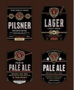 Vector beer labels and design elements