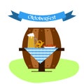 Vector beer, pretzel and sausages for oktoberfest design.