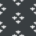 Vector Bees Shapes in Black and White seamless pattern background.
