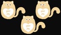 Vector Beige Cat in Cartoon Style. 3