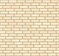 Vector beige and light yellow brick wall background. Old texture urban masonry. Vintage architecture block wallpaper. Retro facade Royalty Free Stock Photo