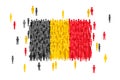 Vector Belgium state flag formed by crowd of cartoon people