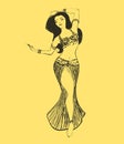 Vector belly dance illustration Royalty Free Stock Photo