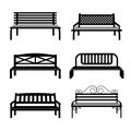Vector benches. Bench black silhouettes
